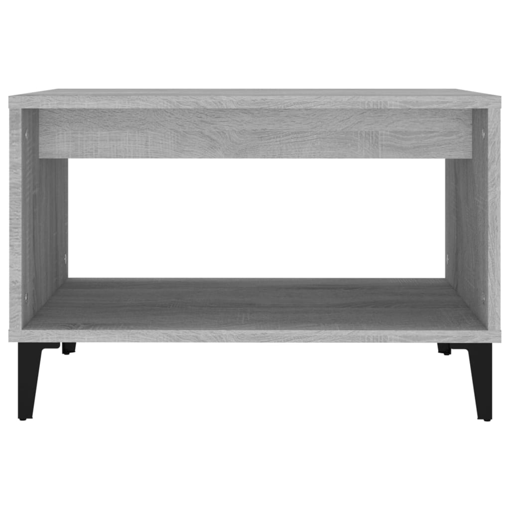 vidaXL Mesa de centro madera contrachapada gris Sonoma 60x50x40 cm