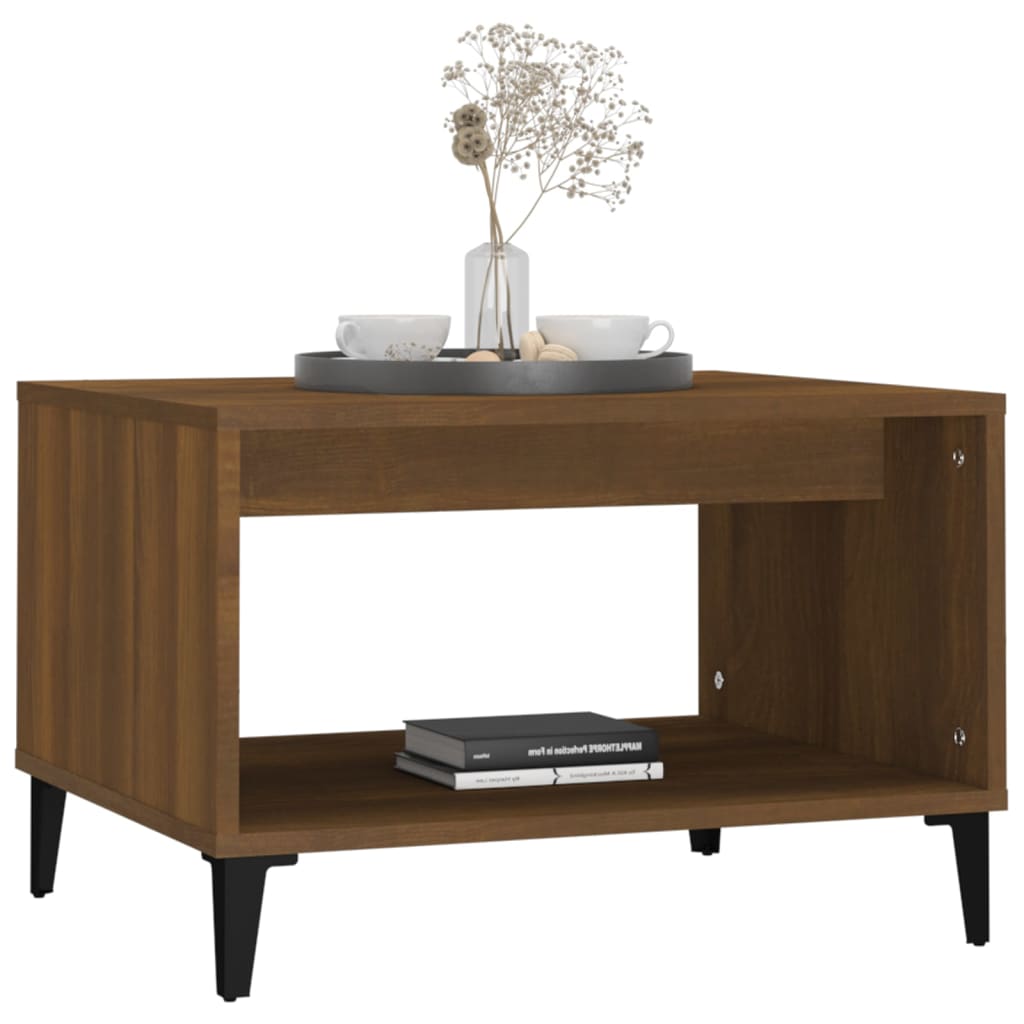 Kavos staliukas, rudas ąžuolo, 60x50x40cm, apdirbta mediena | Stepinfit