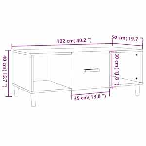 Konferenční stolek kouřový dub 102x50x40 cm kompozitní dřevo - obrázek 10