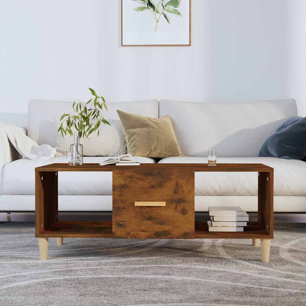Sofabord i konstrueret træ - 102 × 50 × 40 cm, røget egetræsfarve