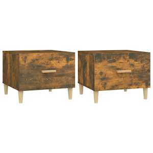 Konferenční stolky 2 ks kouřový dub 50x50x40cm kompozitní dřevo - obrázek 2