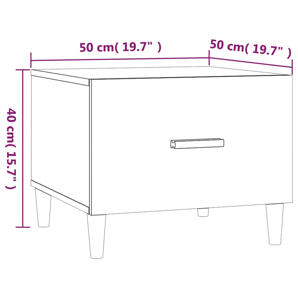 Konferenční stolky 2 ks kouřový dub 50x50x40cm kompozitní dřevo