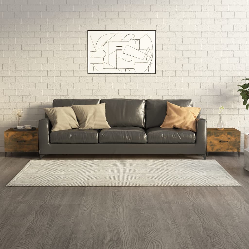 vidaXL sofaborde med metalben 2 stk. 50x50x40 cm røget egetræsfarve