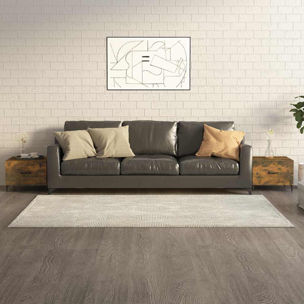 vidaXL sofaborde med metalben 2 stk. 50x50x40 cm røget egetræsfarve