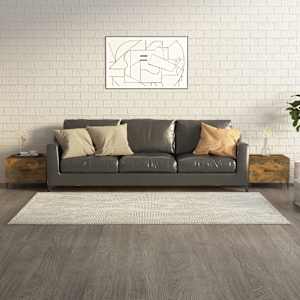 Konferenční stolky kovové nohy 2 ks kouřový dub 50 x 50 x 40 cm - obrázek 1