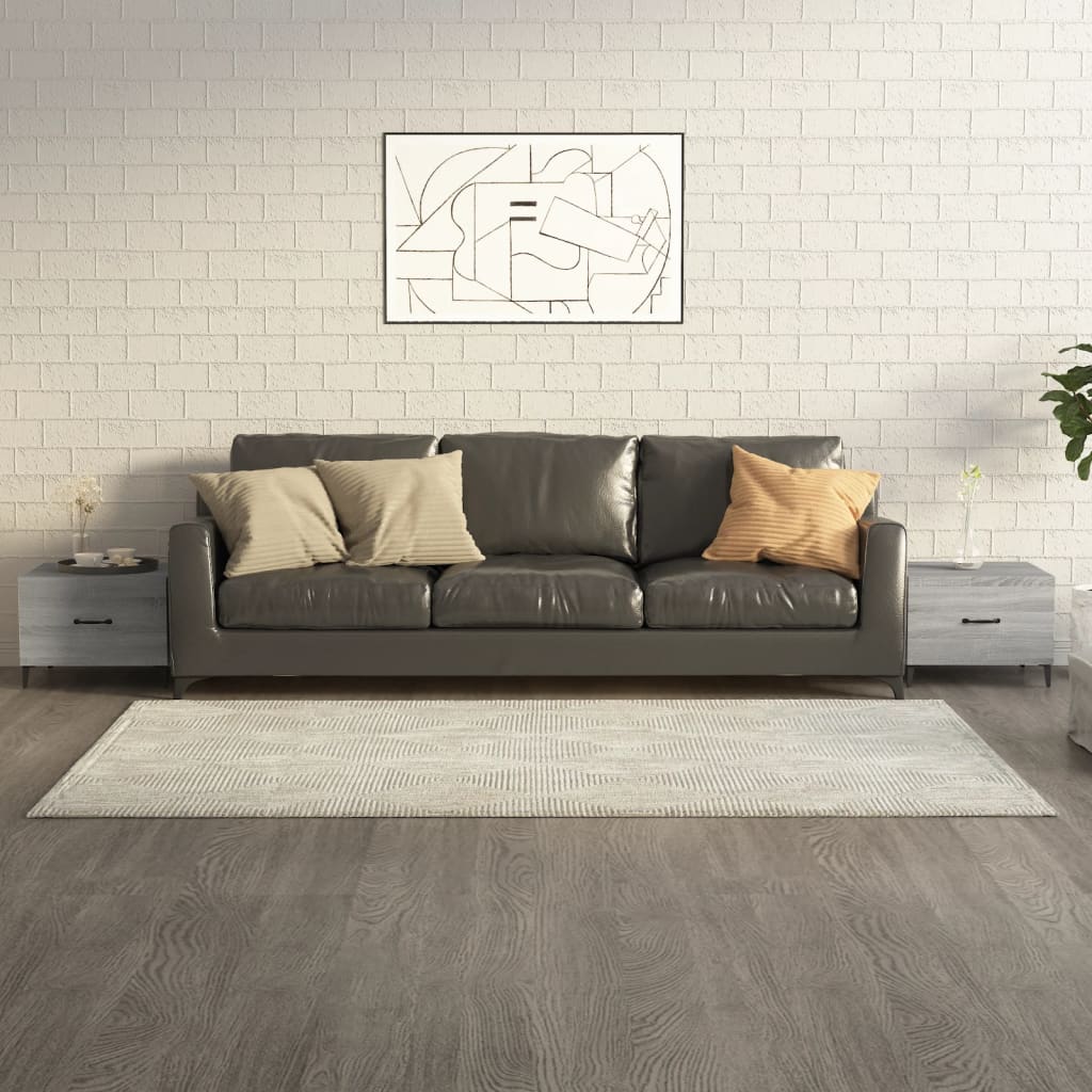 vidaXL sofaborde med metalben 2 stk. 50x50x40 cm grå sonoma-eg