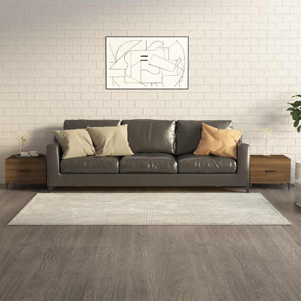 Sofaborde med metalben - 2 stk., 50 × 50 × 40 cm, brun egetræsfarve