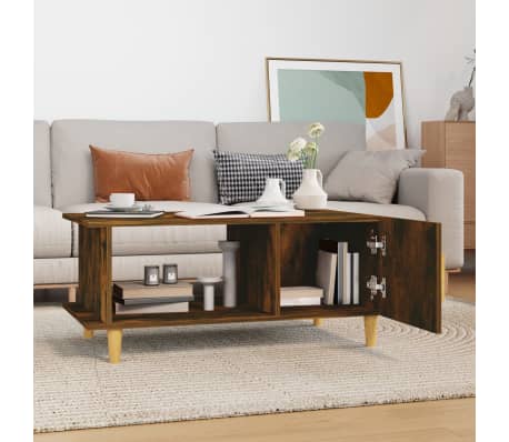 vidaXL Coffee Table Smoked Oak 90x50x40 cm Engineered Wood