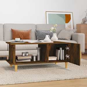 vidaXL Coffee Table Smoked Oak 90x50x40 cm Engineered Wood