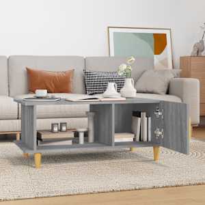 vidaXL Salongbord gr&aring; sonoma 90x50x40 cm konstruert tre