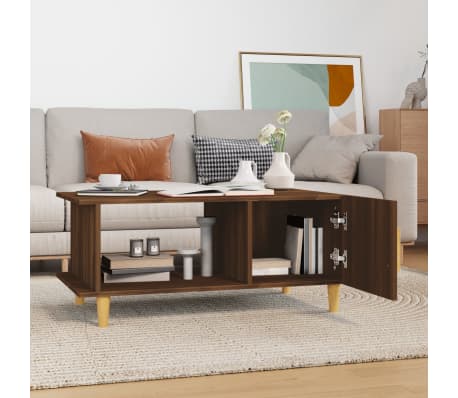 vidaXL Salontafel 90x50x40 cm bewerkt hout bruin eikenkleur