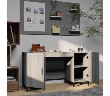 vidaXL Bureau Sonoma gris 140x50x75 cm Bois d'ingénierie