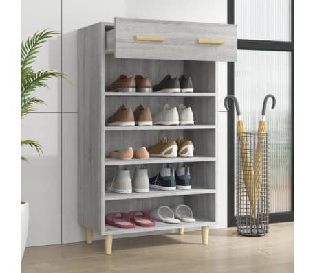 vidaXL Schuhschrank Grau Sonoma 60x35x105 cm Holzwerkstoff