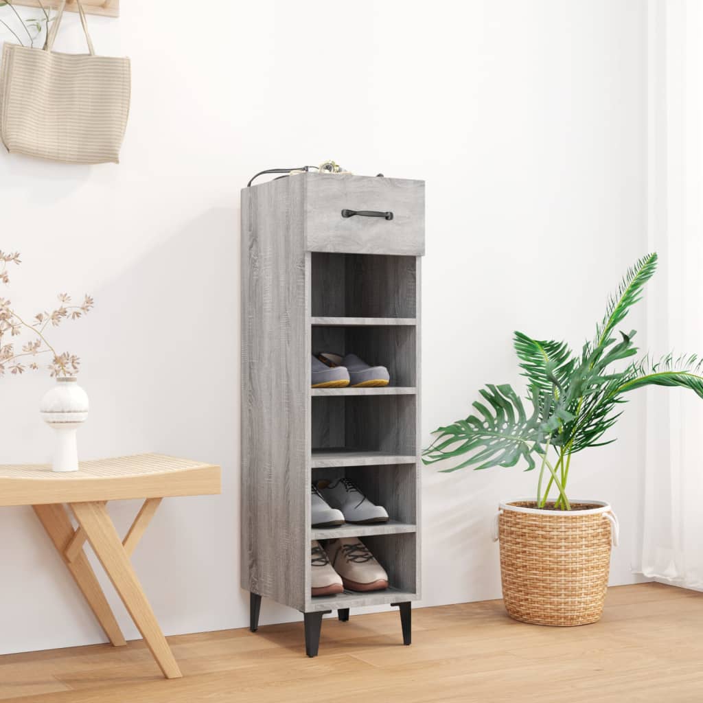 Photos - Hallway Furniture VidaXL Shoe Cabinet Grey Sonoma 30x35x105 cm Engineered Wood 