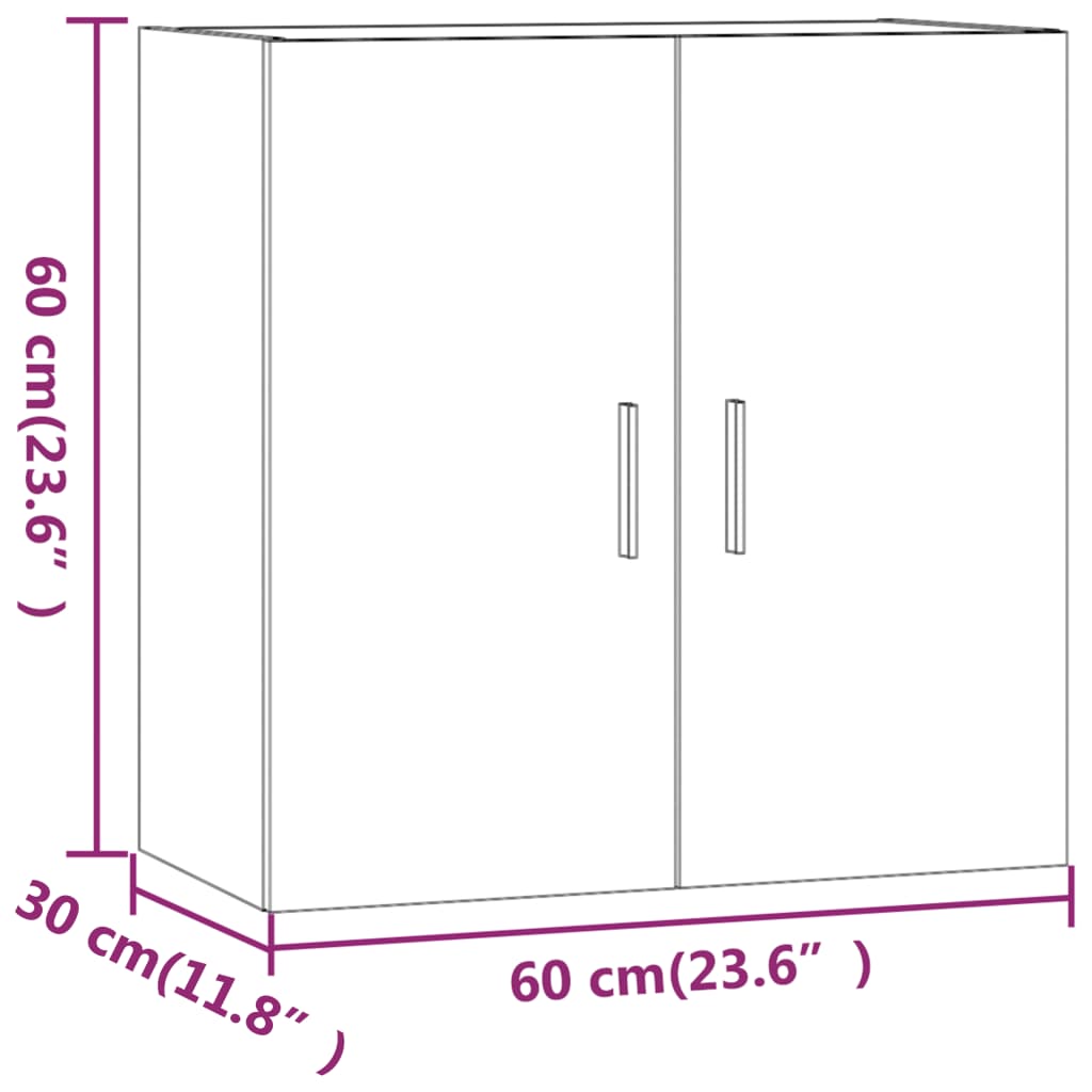 Stenska omarica rjavi hrast 60x30x60 cm konstruiran les