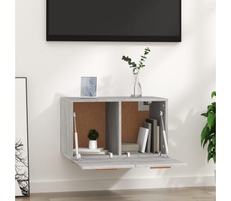 vidaXL Floating Cabinet Grey Sonoma Engineered wood 23.6 x 14.4 x 13.8 in