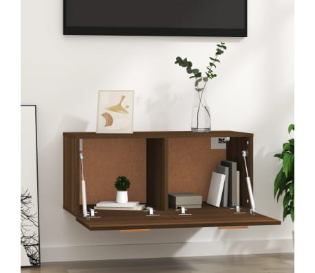 vidaXL Nástěnné skříňka hnědý dub 80x35x36,5 cm kompozitní dřevo