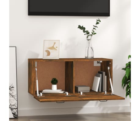 vidaXL Sieninė spintelė, dūminio ąžuolo, 80x36,5x35cm, mediena