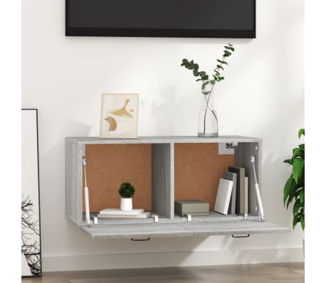 vidaXL Ντουλάπι Τοίχου Γκρι Sonoma 80x35x36,5 εκ. Επεξεργασμένο Ξύλο