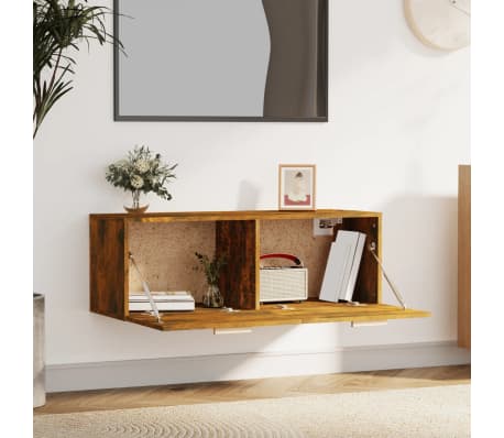 vidaXL Szafka wisząca, przydymiony dąb, 100x36,5x35 cm