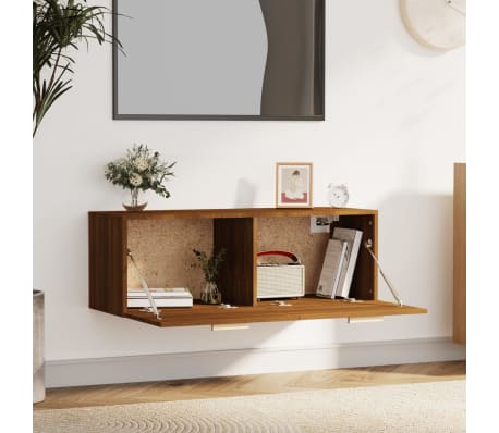 vidaXL Armoire murale Ch&ecirc;ne marron 100x36,5x35 cm Bois d'ing&eacute;nierie