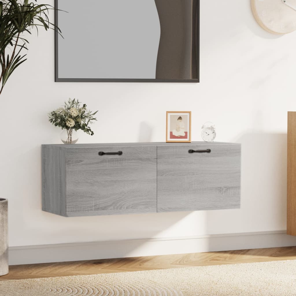 vida XL Wandschrank Grau Sonoma 100x 36,5x 35 cm Holzwerkstoff