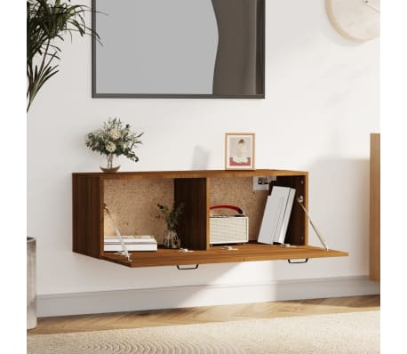 vidaXL Dulap de perete, stejar maro, 100x36,5x35 cm, lemn prelucrat