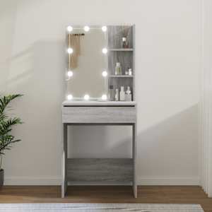 Toaletní stolek s LED šedý sonoma 60 x 40 x 140 cm - obrázek 1