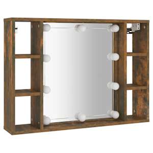 Zrcadlová skříňka s LED kouřový dub 76 x 15 x 55 cm - obrázek 3