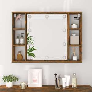 Zrcadlová skříňka s LED kouřový dub 76 x 15 x 55 cm - obrázek 5