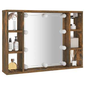 Zrcadlová skříňka s LED kouřový dub 76 x 15 x 55 cm - obrázek 6