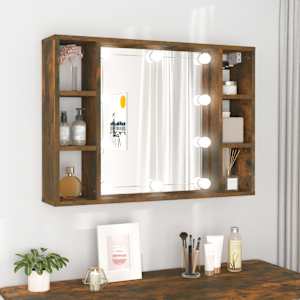 Zrcadlová skříňka s LED kouřový dub 76 x 15 x 55 cm - obrázek 1