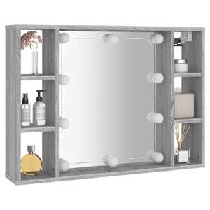 Zrcadlová skříňka s LED šedá sonoma 76 x 15 x 55 cm - obrázek 6