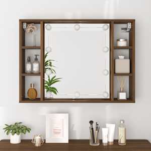Zrcadlová skříňka s LED hnědý dub 76 x 15 x 55 cm - obrázek 5