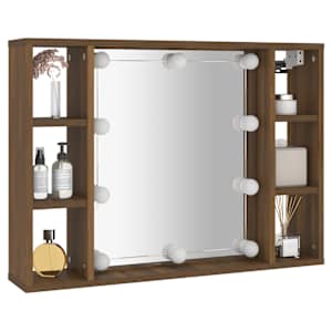 Zrcadlová skříňka s LED hnědý dub 76 x 15 x 55 cm - obrázek 6