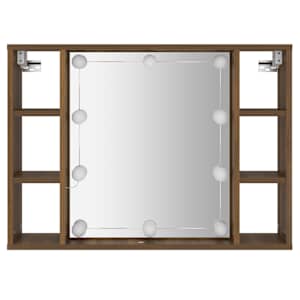Zrcadlová skříňka s LED hnědý dub 76 x 15 x 55 cm - obrázek 7