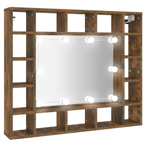 Zrcadlová skříňka s LED kouřový dub 91 x 15 x 76,5 cm - obrázek 2