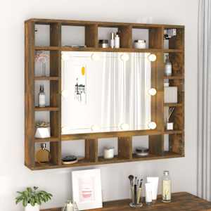 Zrcadlová skříňka s LED kouřový dub 91 x 15 x 76,5 cm - obrázek 4