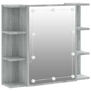 vidaXL peegelkapp LEDiga, hall Sonoma tamm, 70 x 16,5 x 60 cm