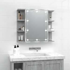 vidaXL peegelkapp LEDiga, hall Sonoma tamm, 70 x 16,5 x 60 cm