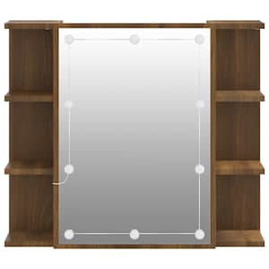 Zrcadlová skříňka s LED hnědý dub 70 x 16,5 x 60 cm - obrázek 8
