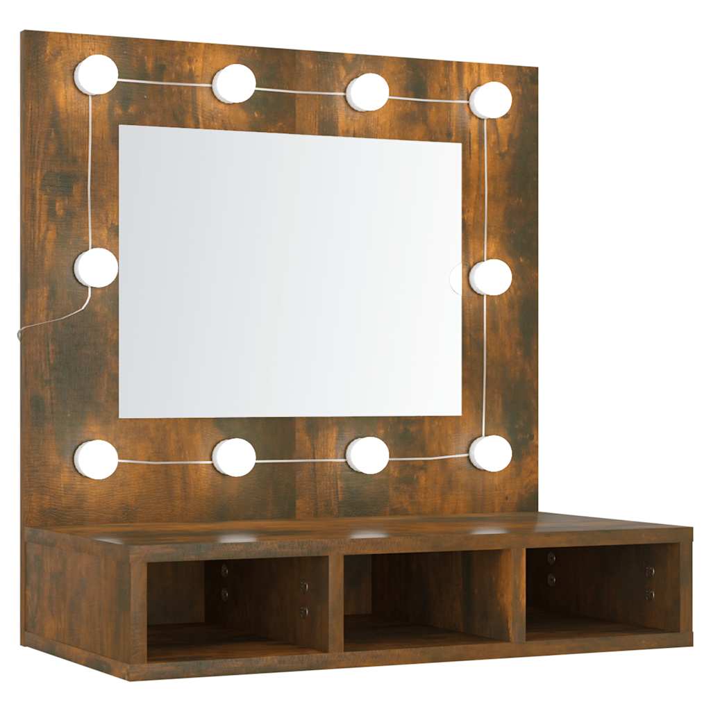 Thumbnail - vidaXL Spiegelschrank mit LED Räuchereiche 60x31,5x62 cm