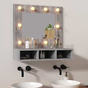 Zrcadlová skříňka s LED šedá sonoma 60 x 31,5 x 62 cm - obrázek 1