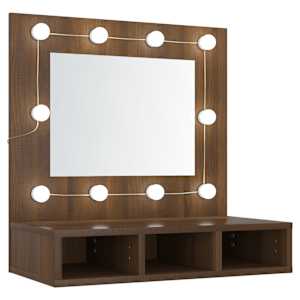 Zrcadlová skříňka s LED hnědý dub 60 x 31,5 x 62 cm - obrázek 2