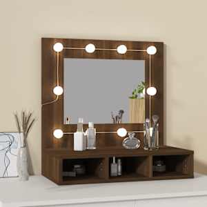 Zrcadlová skříňka s LED hnědý dub 60 x 31,5 x 62 cm - obrázek 3