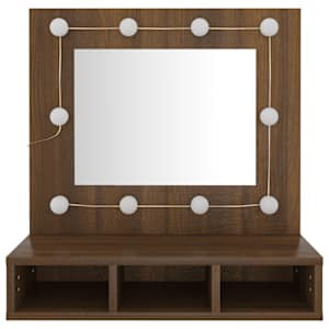 Zrcadlová skříňka s LED hnědý dub 60 x 31,5 x 62 cm - obrázek 5