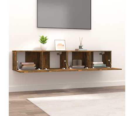 vidaXL TV-benker 2 stk r&oslash;kt eik 80x30x30 cm konstruert tre