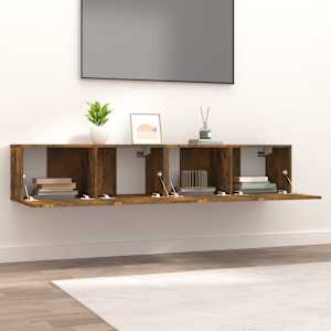 vidaXL TV-benker 2 stk r&oslash;kt eik 80x30x30 cm konstruert tre