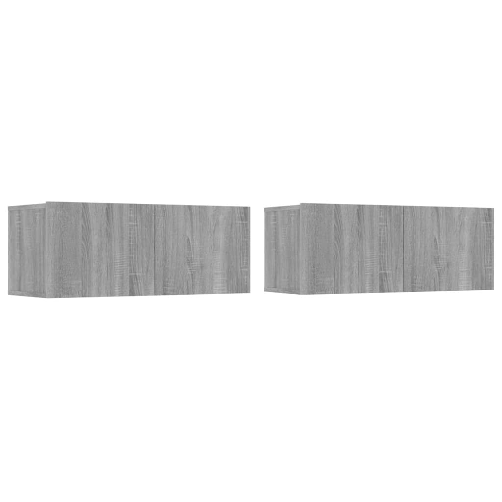 Thumbnail - vidaXL TV-Schränke 2 Stk. Grau Sonoma 80x30x30 cm Holzwerkstoff