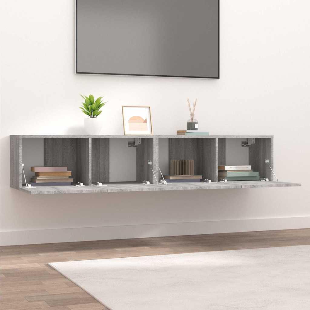 vidaXL TV stolíky 2 ks sivý dub sonoma 80x30x30 cm spracované drevo